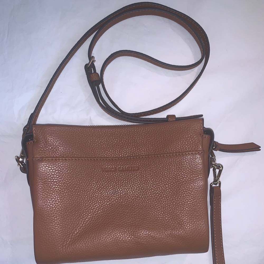 Vince Camilo Tan Leather Crossbody Purse